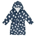 thumbnail image 1 of FORMRS Niños Bathrobe Unisex Hooded Robe Soft Plush Pajamas Sleepwear, Size 2-3T, Navy Blue Baseball Pattern, 1 of 7