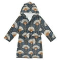 thumbnail image 1 of FORMRS Niños Bathrobe Unisex Hooded Robe Soft Plush Pajamas Sleepwear, Size 2-3T, Orange Elegant Geometric, 1 of 7