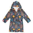 thumbnail image 1 of FORMRS Niños Bathrobe Unisex Hooded Robe Soft Plush Pajamas Sleepwear, Size 2-3T, Pink Christmas Splendor, 1 of 7