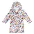 thumbnail image 1 of FORMRS Niños Bathrobe Unisex Hooded Robe Soft Plush Pajamas Sleepwear, Size 2-3T, Purple Wildflower Pattern, 1 of 7