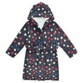 thumbnail image 1 of FORMRS Niños Bathrobe Unisex Hooded Robe Soft Plush Pajamas Sleepwear, Size 2-3T, Red Starry Pattern, 1 of 7