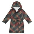 thumbnail image 1 of FORMRS Niños Bathrobe Unisex Hooded Robe Soft Plush Pajamas Sleepwear, Size 2-3T, Red Tartan Pattern, 1 of 7