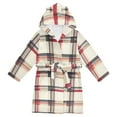 thumbnail image 1 of FORMRS Niños Bathrobe Unisex Hooded Robe Soft Plush Pajamas Sleepwear, Size 2-3T, Red Tartan, 1 of 7