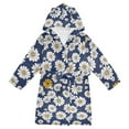 thumbnail image 1 of FORMRS Niños Bathrobe Unisex Hooded Robe Soft Plush Pajamas Sleepwear, Size 2-3T, Retro Daisy Pattern, 1 of 7