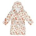 thumbnail image 1 of FORMRS Niños Bathrobe Unisex Hooded Robe Soft Plush Pajamas Sleepwear, Size 2-3T, Small Floral Blooms, 1 of 7