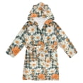 thumbnail image 1 of FORMRS Niños Bathrobe Unisex Hooded Robe Soft Plush Pajamas Sleepwear, Size 2-3T, Sunny Blooms, 1 of 7