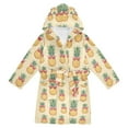 thumbnail image 1 of FORMRS Niños Bathrobe Unisex Hooded Robe Soft Plush Pajamas Sleepwear, Size 2-3T, Sunshine Pineapples, 1 of 7