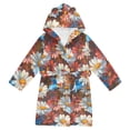 thumbnail image 1 of FORMRS Niños Bathrobe Unisex Hooded Robe Soft Plush Pajamas Sleepwear, Size 2-3T, Vibrant Floral, 1 of 7