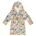 thumbnail image 1 of FORMRS Niños Bathrobe Unisex Hooded Robe Soft Plush Pajamas Sleepwear, Size 2-3T, Whimsical Leaves, 1 of 7