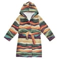 thumbnail image 1 of FORMRS Niños Bathrobe Unisex Hooded Robe Soft Plush Pajamas Sleepwear, Size 4-6T, Artistic Desert Pattern, 1 of 7