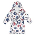 thumbnail image 1 of FORMRS Niños Bathrobe Unisex Hooded Robe Soft Plush Pajamas Sleepwear, Size 4-6T, Cartoon American Football Helmets, 1 of 7
