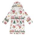 thumbnail image 1 of FORMRS Niños Bathrobe Unisex Hooded Robe Soft Plush Pajamas Sleepwear, Size 4-6T, Christmas Penguin, 1 of 7