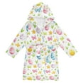thumbnail image 1 of FORMRS Niños Bathrobe Unisex Hooded Robe Soft Plush Pajamas Sleepwear, Size 4-6T, Colorful Easter Eggs, 1 of 7