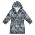 thumbnail image 1 of FORMRS Niños Bathrobe Unisex Hooded Robe Soft Plush Pajamas Sleepwear, Size 4-6T, Elegant Hexagon Pattern, 1 of 7