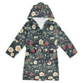 thumbnail image 1 of FORMRS Niños Bathrobe Unisex Hooded Robe Soft Plush Pajamas Sleepwear, Size 4-6T, Floral Raspberry Pattern, 1 of 7