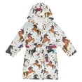 thumbnail image 1 of FORMRS Niños Bathrobe Unisex Hooded Robe Soft Plush Pajamas Sleepwear, Size 4-6T, Rainbow Stars Pattern, 1 of 7