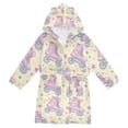 thumbnail image 1 of FORMRS Niños Bathrobe Unisex Hooded Robe Soft Plush Pajamas Sleepwear, Size 4-6T, Roller Disco, 1 of 7