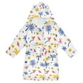 thumbnail image 1 of FORMRS Niños Bathrobe Unisex Hooded Robe Soft Plush Pajamas Sleepwear, Size 4-6T, Tropical Rhythm, 1 of 7