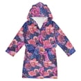 thumbnail image 1 of FORMRS Niños Bathrobe Unisex Hooded Robe Soft Plush Pajamas Sleepwear, Size 4-6T, Vibrant Art Flowers, 1 of 7
