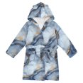 thumbnail image 1 of FORMRS Kids Bathrobe Unisex Hooded Robe Toddler Pajamas Sleepwear, Size 7-9T, Abstract Marble Pattern, 1 of 7