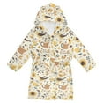thumbnail image 1 of FORMRS Niños Bathrobe Unisex Hooded Robe Soft Plush Pajamas Sleepwear, Size 7-9T, Beige Birds Floral, 1 of 7