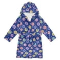 thumbnail image 1 of FORMRS Niños Bathrobe Unisex Hooded Robe Soft Plush Pajamas Sleepwear, Size 7-9T, Blue Colorful Candies, 1 of 7