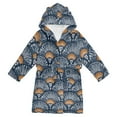 thumbnail image 1 of FORMRS Niños Bathrobe Unisex Hooded Robe Soft Plush Pajamas Sleepwear, Size 7-9T, Blue Elegant Geometric, 1 of 7