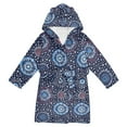 thumbnail image 1 of FORMRS Niños Bathrobe Unisex Hooded Robe Soft Plush Pajamas Sleepwear, Size 7-9T, Blue Fireworks Pattern, 1 of 7
