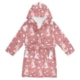 thumbnail image 1 of FORMRS Niños Bathrobe Unisex Hooded Robe Soft Plush Pajamas Sleepwear, Size 7-9T, Bunny Love Blooms, 1 of 7