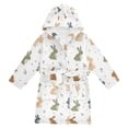 thumbnail image 1 of FORMRS Niños Bathrobe Unisex Hooded Robe Soft Plush Pajamas Sleepwear, Size 7-9T, Cartoon Bunnies, 1 of 7