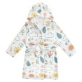 thumbnail image 1 of FORMRS Niños Bathrobe Unisex Hooded Robe Soft Plush Pajamas Sleepwear, Size 7-9T, Cartoon Doodles, 1 of 7