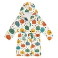 thumbnail image 1 of FORMRS Niños Bathrobe Unisex Hooded Robe Soft Plush Pajamas Sleepwear, Size 7-9T, Colorful Pumpkin Dots Pattern, 1 of 7
