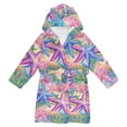 thumbnail image 1 of FORMRS Niños Bathrobe Unisex Hooded Robe Soft Plush Pajamas Sleepwear, Size 7-9T, Gradient Starfish Pattern, 1 of 7