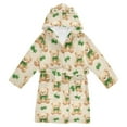 thumbnail image 1 of FORMRS Niños Bathrobe Unisex Hooded Robe Soft Plush Pajamas Sleepwear, Size 7-9T, Green Bear Pattern, 1 of 7