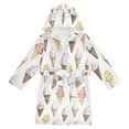 thumbnail image 1 of FORMRS Niños Bathrobe Unisex Hooded Robe Soft Plush Pajamas Sleepwear, Size 7-9T, Ice Cream Pattern, 1 of 7