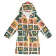 thumbnail image 1 of FORMRS Niños Bathrobe Unisex Hooded Robe Soft Plush Pajamas Sleepwear, Size 7-9T, Jungle Stamp, 1 of 7