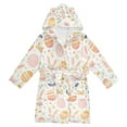 thumbnail image 1 of FORMRS Niños Bathrobe Unisex Hooded Robe Soft Plush Pajamas Sleepwear, Size 7-9T, Pink Easter Eggs, 1 of 7