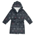 thumbnail image 1 of FORMRS Niños Bathrobe Unisex Hooded Robe Soft Plush Pajamas Sleepwear, Size 7-9T, Starry Night Pattern, 1 of 7