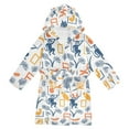 thumbnail image 1 of FORMRS Niños Bathrobe Unisex Hooded Robe Soft Plush Pajamas Sleepwear, Size 7-9T, Tropical Jungle Vibes, 1 of 7
