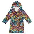 thumbnail image 1 of FORMRS Niños Bathrobe Unisex Hooded Robe Soft Plush Pajamas Sleepwear, Size 7-9T, Vibrant Dragon Scales Pattern, 1 of 7