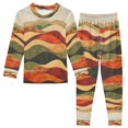 thumbnail image 1 of FORMRS Long Sleeve Top and Pants Pajama Set for Niños 2-Piece Sleepwear, Sizes 18M-8Y, Abstract Desert Pattern, 1 of 6