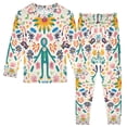 thumbnail image 1 of FORMRS Long Sleeve Top and Pants Pajama Set for Niños 2-Piece Sleepwear, Sizes 18M-8Y, Abstract Floral, 1 of 6