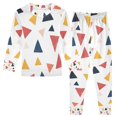 thumbnail image 1 of FORMRS Long Sleeve Top and Pants Pajama Set for Niños 2-Piece Sleepwear, Sizes 18M-8Y, Abstract Triangles, 1 of 6