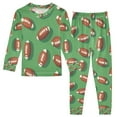thumbnail image 1 of FORMRS Toddler Unisex Long Sleeve Top and Pants Pajama Set 2-Piece Sleepwear, Sizes 18M-8Y, American Footballs, 1 of 6