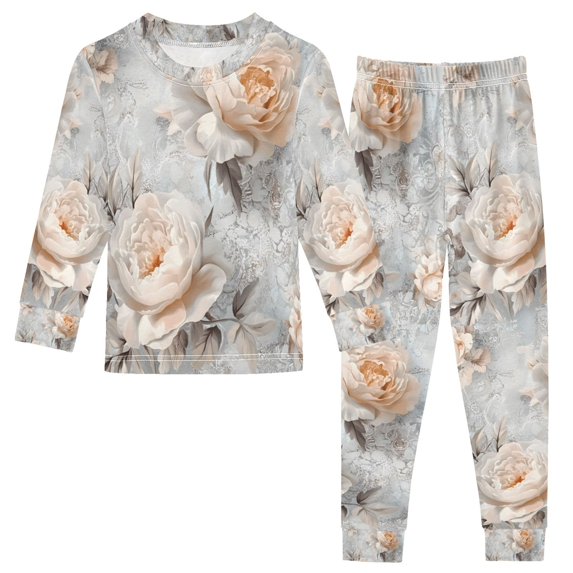 FORMRS Long Sleeve Top and Pants Pajama Set for Niños 2-Piece Sleepwear, Sizes 18M-8Y, Beautiful Floral