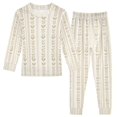 thumbnail image 1 of FORMRS Long Sleeve Top and Pants Pajama Set for Niños 2-Piece Sleepwear, Sizes 18M-8Y, Beige Abstract Pattern, 1 of 6