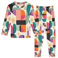 thumbnail image 1 of FORMRS Long Sleeve Top and Pants Pajama Set for Niños 2-Piece Sleepwear, Sizes 18M-8Y, Beige Abstract, 1 of 6
