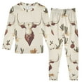 thumbnail image 1 of FORMRS Long Sleeve Top and Pants Pajama Set for Niños 2-Piece Sleepwear, Sizes 18M-8Y, Beige Cowboy Pattern, 1 of 6