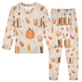 thumbnail image 1 of FORMRS Long Sleeve Top and Pants Pajama Set for Niños 2-Piece Sleepwear, Sizes 18M-8Y, Beige Fall Acorns Pattern, 1 of 6