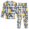 thumbnail image 1 of FORMRS Long Sleeve Top and Pants Pajama Set for Niños 2-Piece Sleepwear, Sizes 18M-8Y, Beige Plaid Lemon, 1 of 6